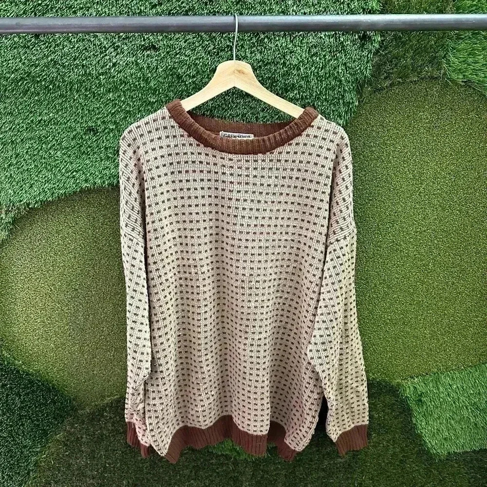 Vintage Grenadier Checkered Brown Sweater Size XL